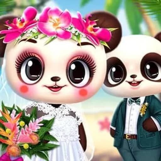 Panda Tropical Wedding Story HTML5 game