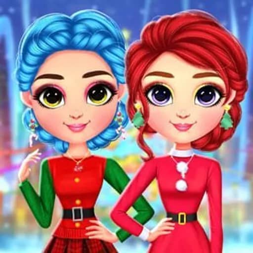 Rainbow Girls Christmas Outfits HTML5 game